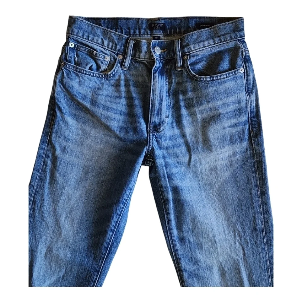 J. Crew Re-Imagined Flex Straight-Leg Jeans Size 28x32 Medium Wash Stretch Denim